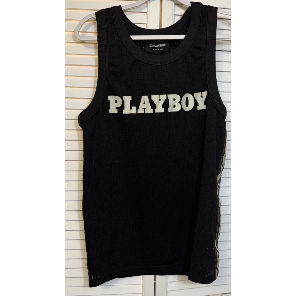 Playboy By Pac Sun, Small Men's, Black, Jersey Tank Top.
